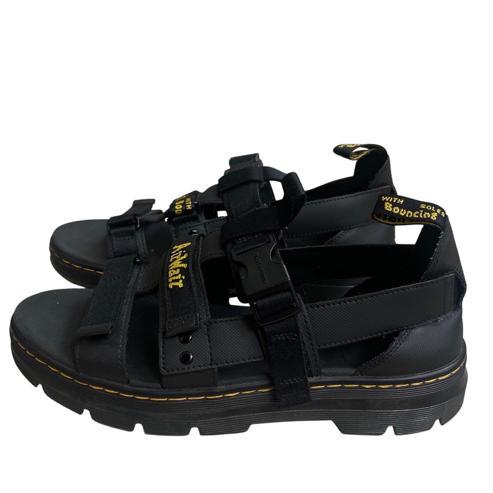 Dr Martens Pearson Black Element Webbing Sandals Womens 12 Mens 11 used 1x euc